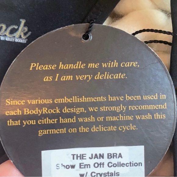 NWOT Sexy Black & Gold Distressed Sports Bra - Picture 3 of 10